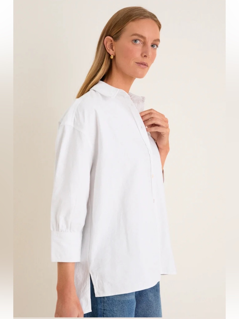 POMANDER PLACE Oxford Adair Boyfriend Shirt Oversized Button Down Size L Capsule